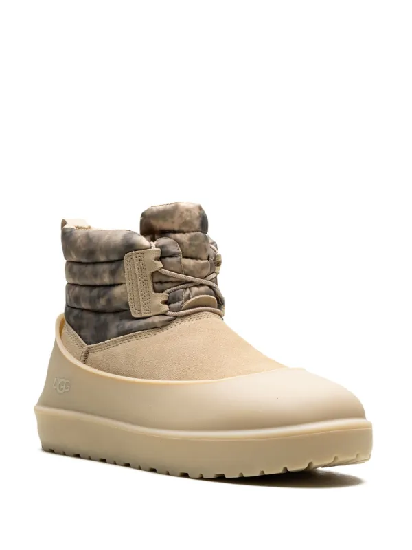 UGG モカシン UGG WOMEN TASMAN GRAPHIC MONOGRAM TAN GREY MOCCASIN SHOE US