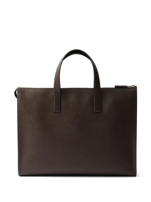 Prada レザー トートバッグ | ブラウン | FARFETCH JP