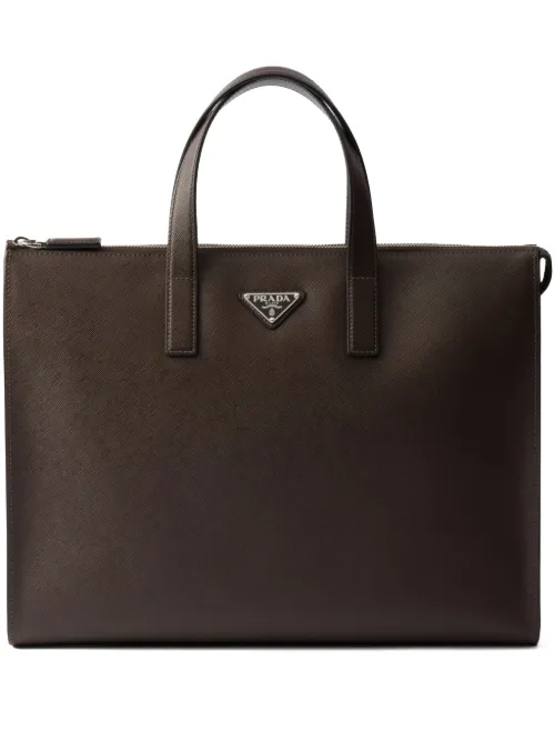 Prada sac cabas en cuir - Marron - Prada - Modalova