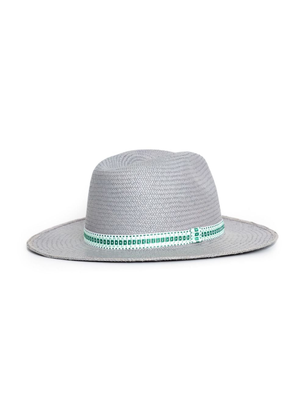 Shop Sarah Chofakian Season Interwoven Fedora Hat In Grey