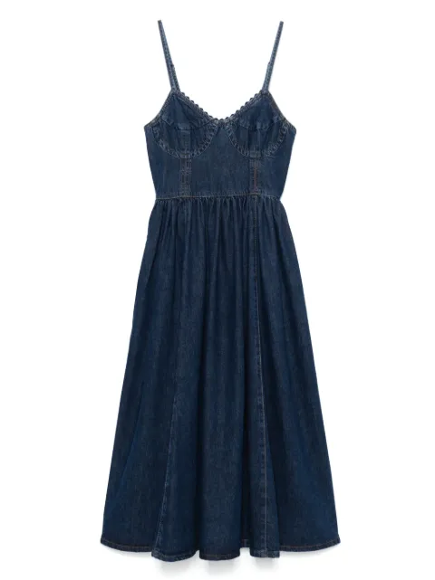 SANDRO denim midi dress