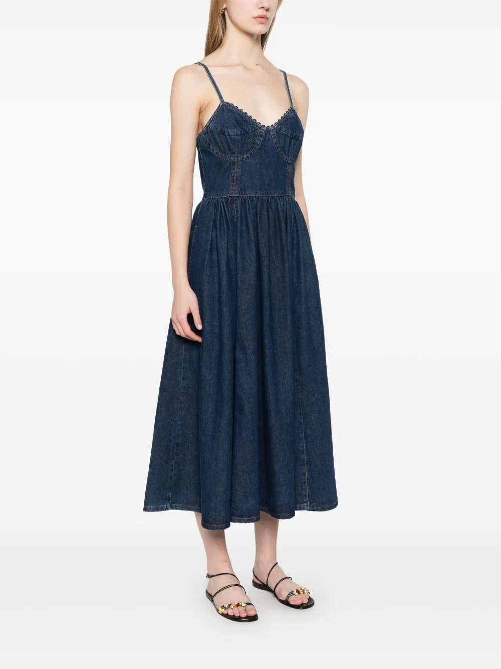 Shop Sandro Denim Midi Dress