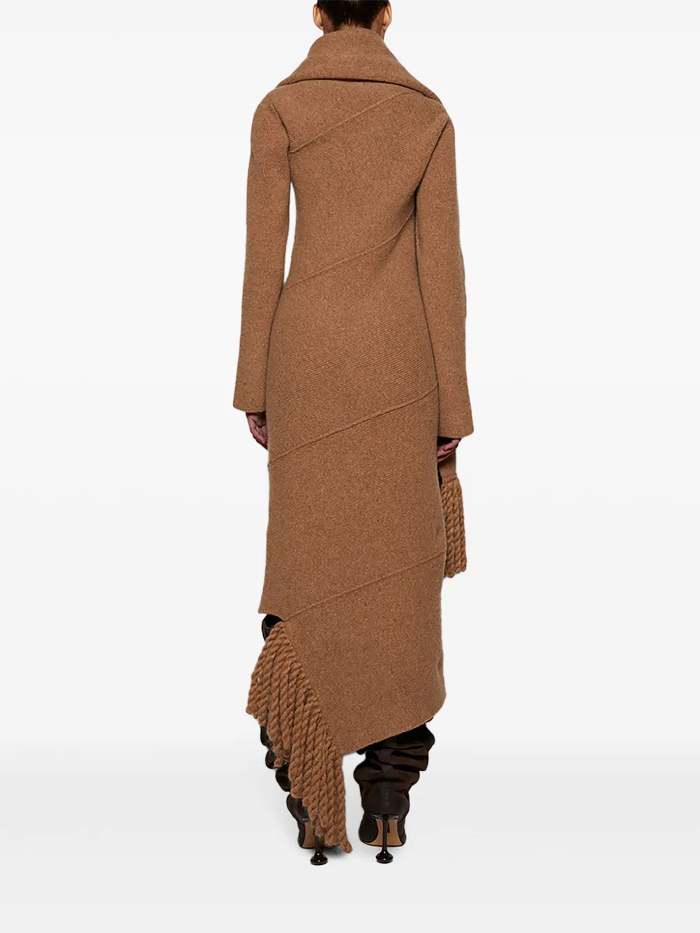 Burberry Jurk van wolblend met sjaaldetail Bruin