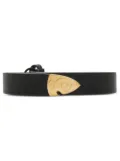 Burberry Thin Leather B shield end belt - Black