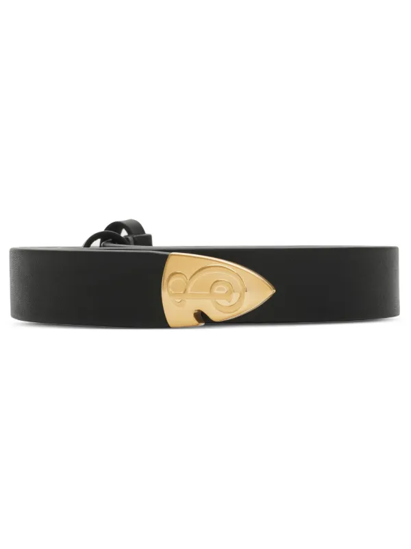 Burberry Thin Leather B Shield End Belt Black FARFETCH CH