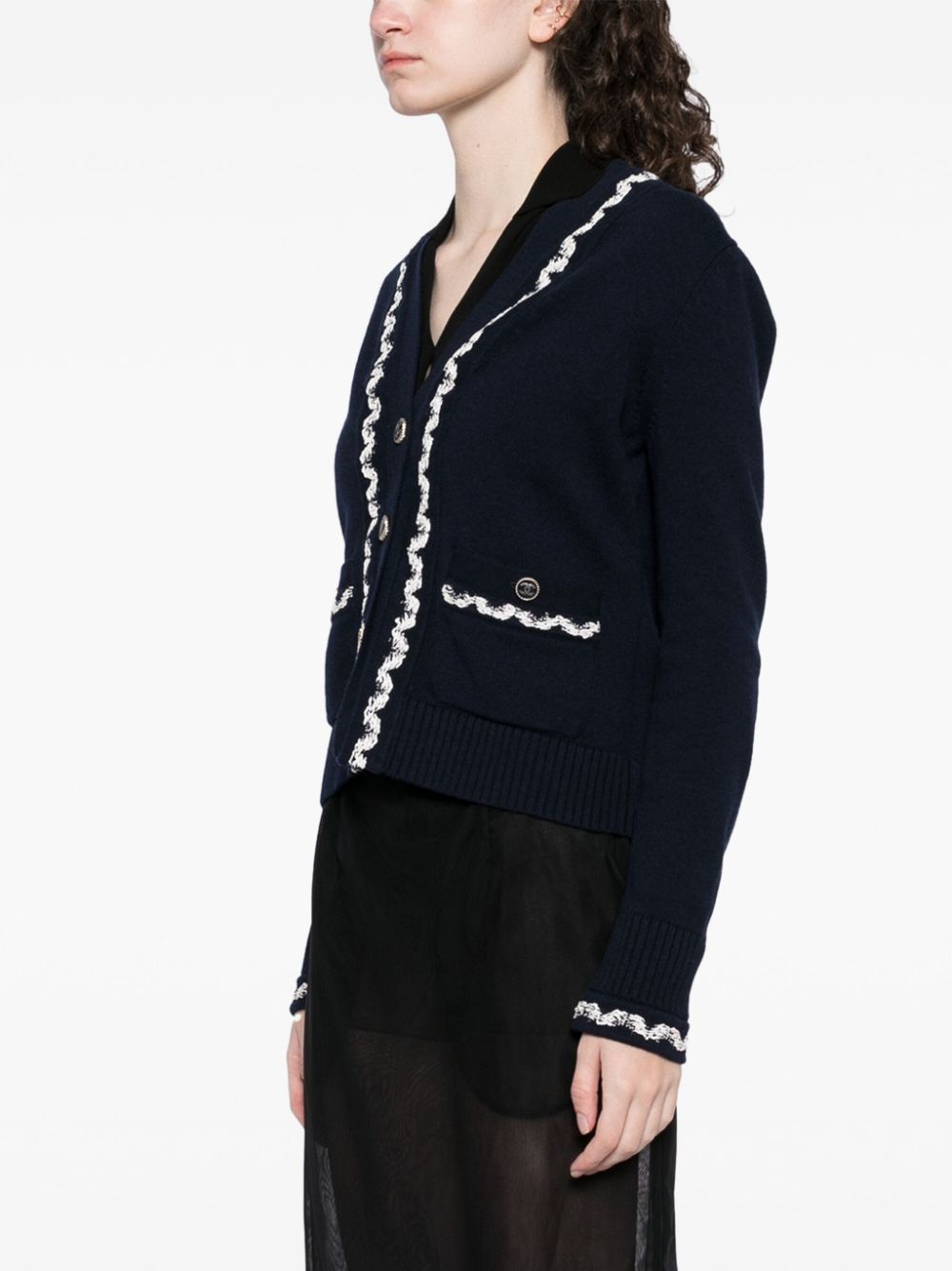 CHANEL 2000s braid embellishment cardigan Women