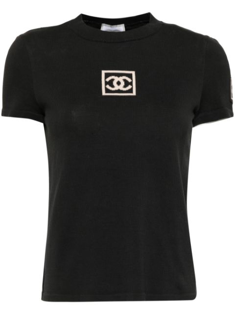 CHANEL 2003 intarsia logo knitted top Women