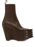 Rick Owens grilled wedge beatle boots - Brown