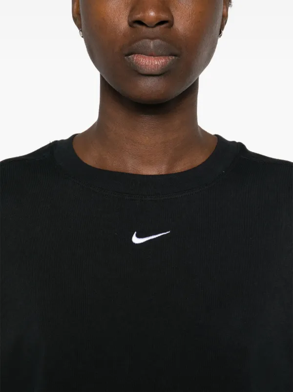 Nike Swoosh embroidered T shirt Black FARFETCH TR
