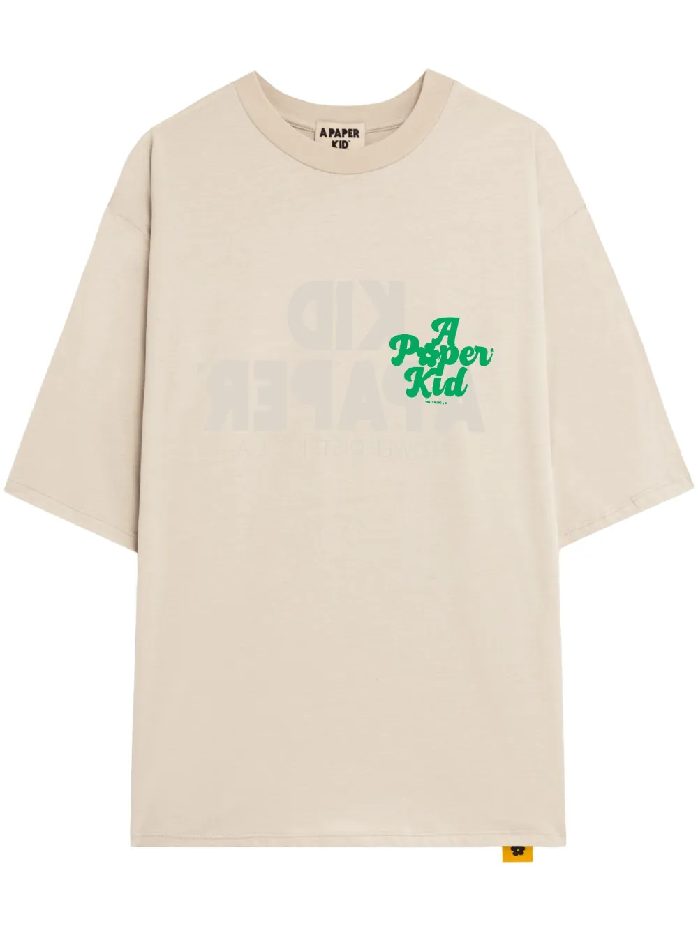 A Paper Kid T-shirt met logoprint Beige