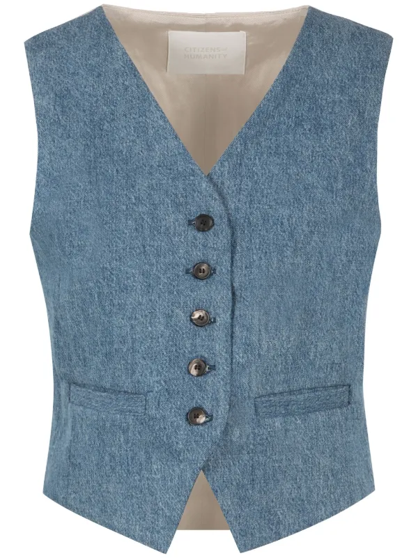 Citizens of Humanity V-neck Denim Gilet in Blue