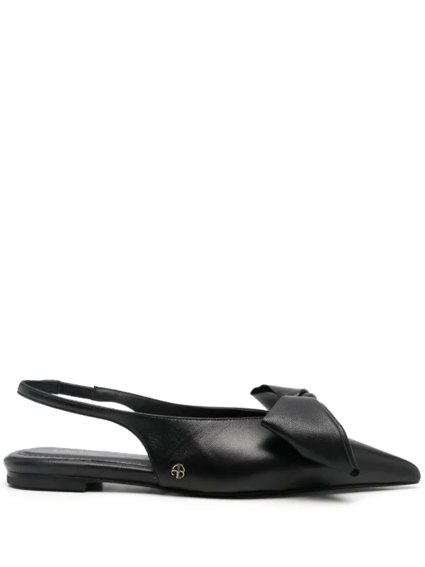 ANINE BING bow-detail Ballet Flats Black FARFETCH ID