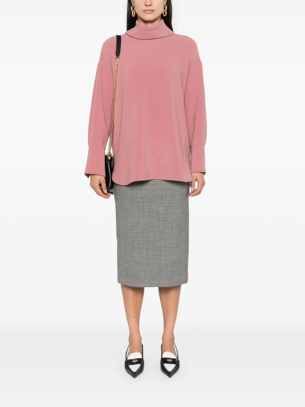 Alberto Biani roll-neck blouse - Roze