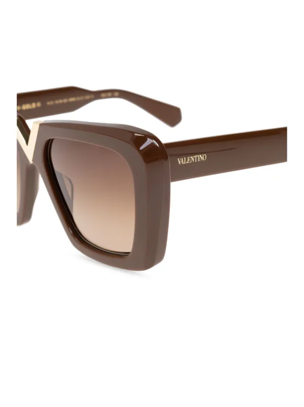 VALENTINO GARAVANI EYEWEAR oversize-frame Sunglasses | Brown  display picture 3