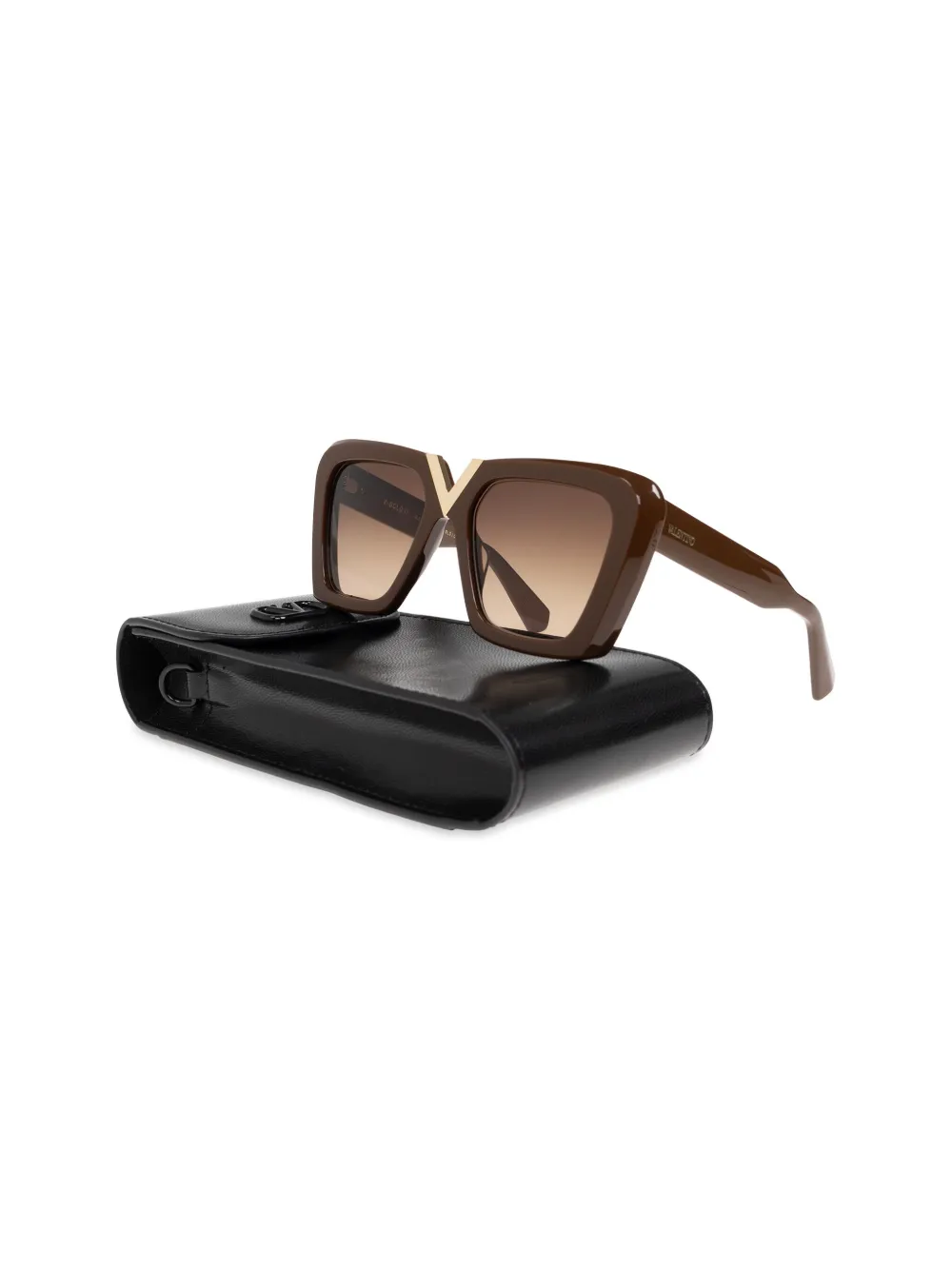 VALENTINO GARAVANI EYEWEAR Zonnebril met oversized montuur Bruin