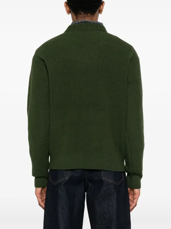 Pull Homme Run & Fly – Col Rond, Imprimé Renard Vert, Taille M – Bon état