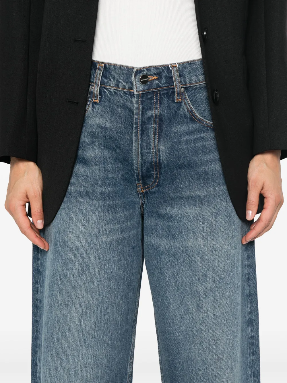 Shop Anine Bing Wide-leg Jeans In Blue