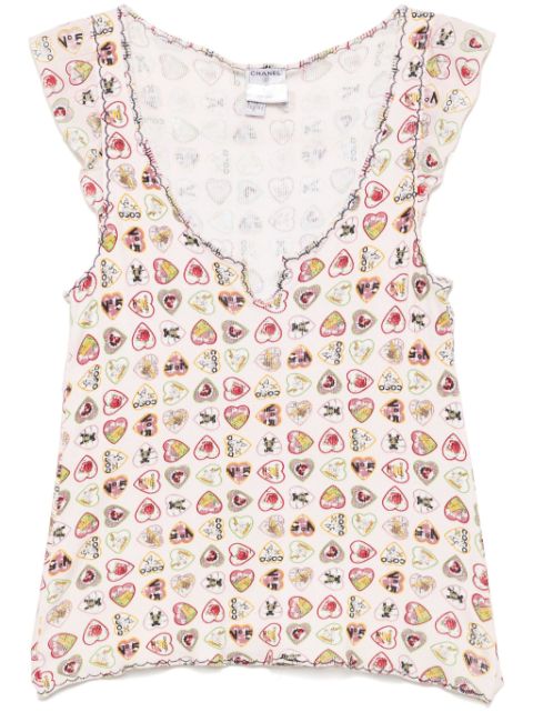 Affordable HOT SALE CHANEL 2006 Valentine sleeveless knitted top Women