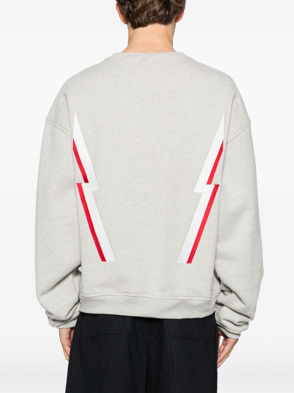 Shop Rhude Lightning Sweatshirt In Grey