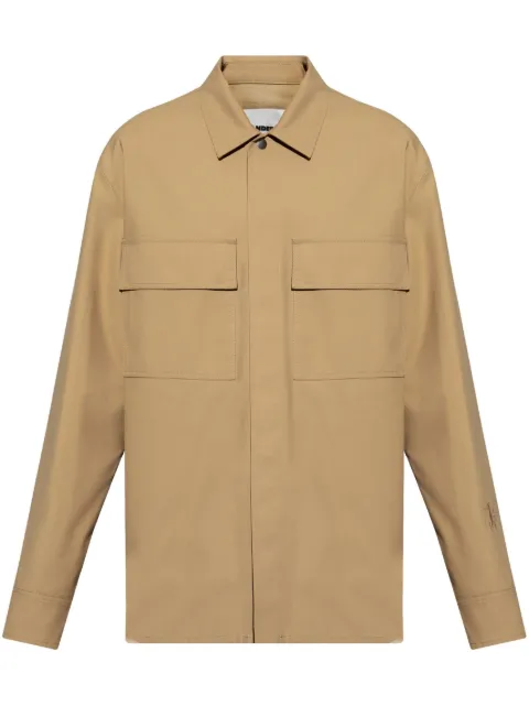 Jil Sander embroidered-logo shirt jacket