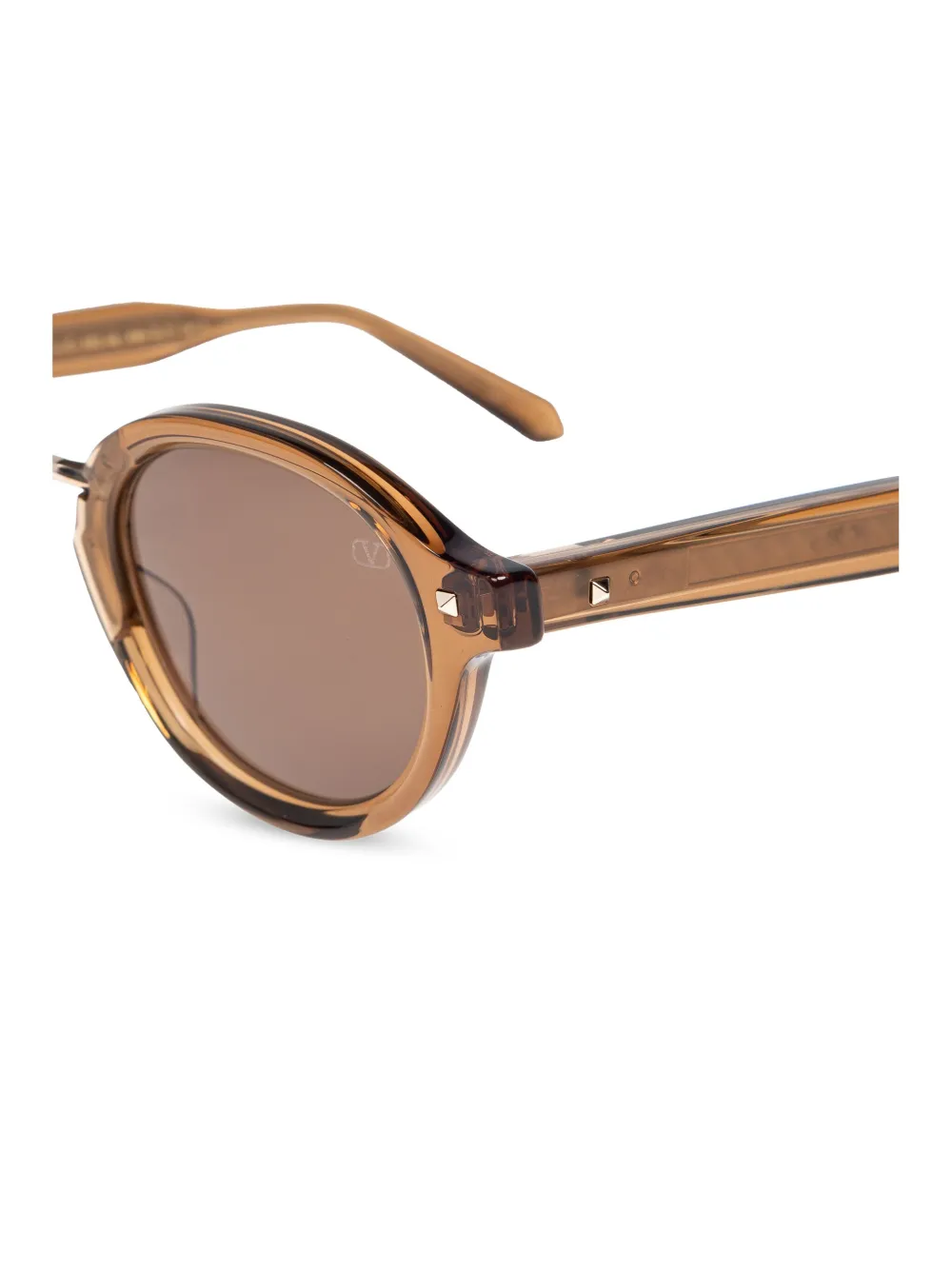 VALENTINO GARAVANI EYEWEAR Zonnebril met rond montuur Bruin
