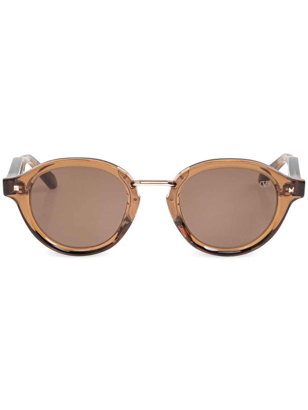 VALENTINO GARAVANI EYEWEAR Zonnebril met rond montuur Bruin