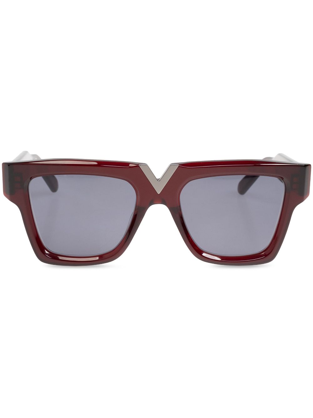 VALENTINO GARAVANI EYEWEAR Zonnebril met rechthoekig montuur Rood