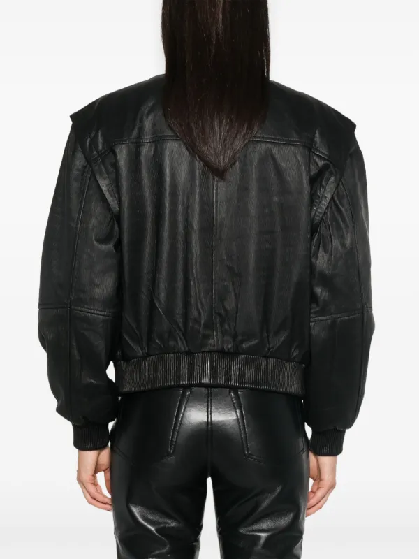 REMAIN Leather Bomber Jacket | Black | FARFETCH AO
