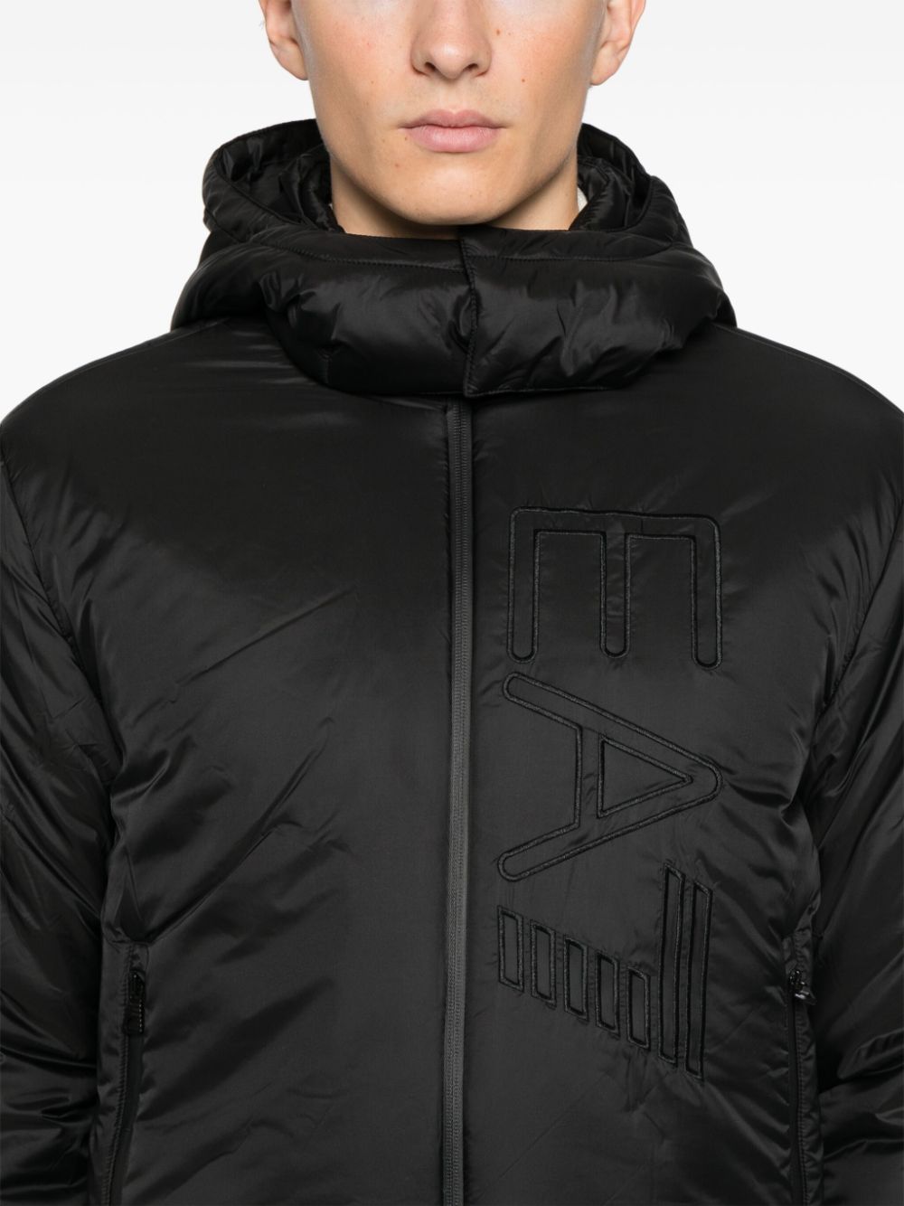 Ea7 Emporio Armani logo-embroidered puffer jacket Men