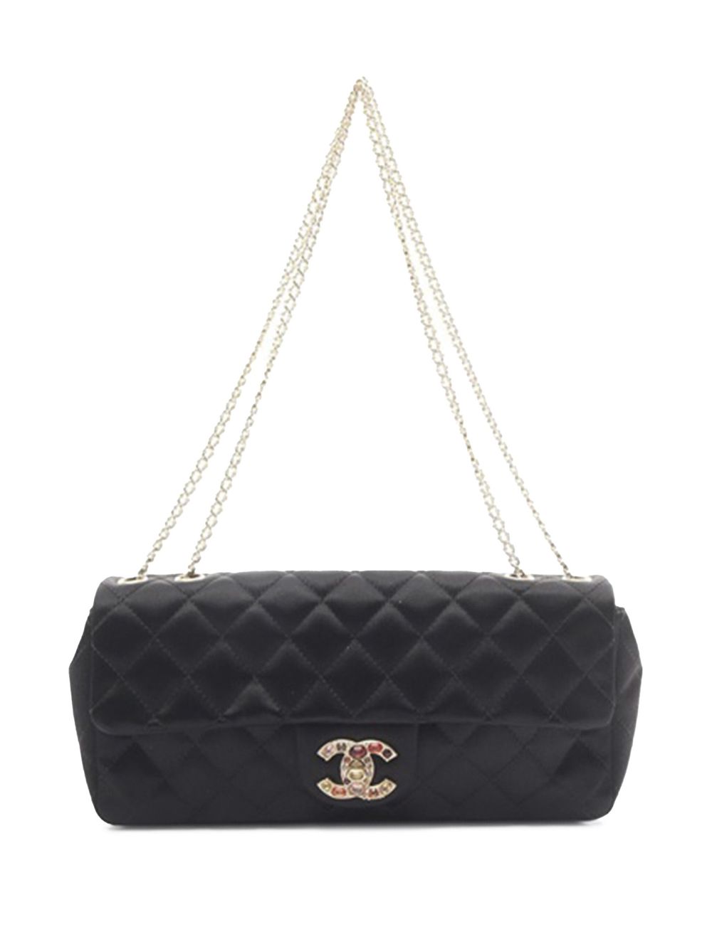 Affordable HOT SALE CHANEL 2008-2009 Quilted Satin Precious Jewel East West Flap shoulder bag Women