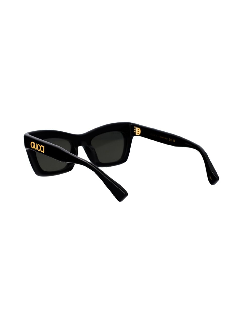 Shop Gucci Logo-lettering Sunglasses In 黑色