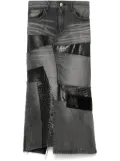 Junya Watanabe panelled midi skirt - Black