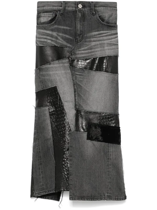 Junya Watanabe パネル スカート | ブラック | FARFETCH JP Junya Watanabe パネル スカート | ブラック | FARFETCH JP