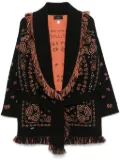 Alanui bandana-jacquard cardigan - Black