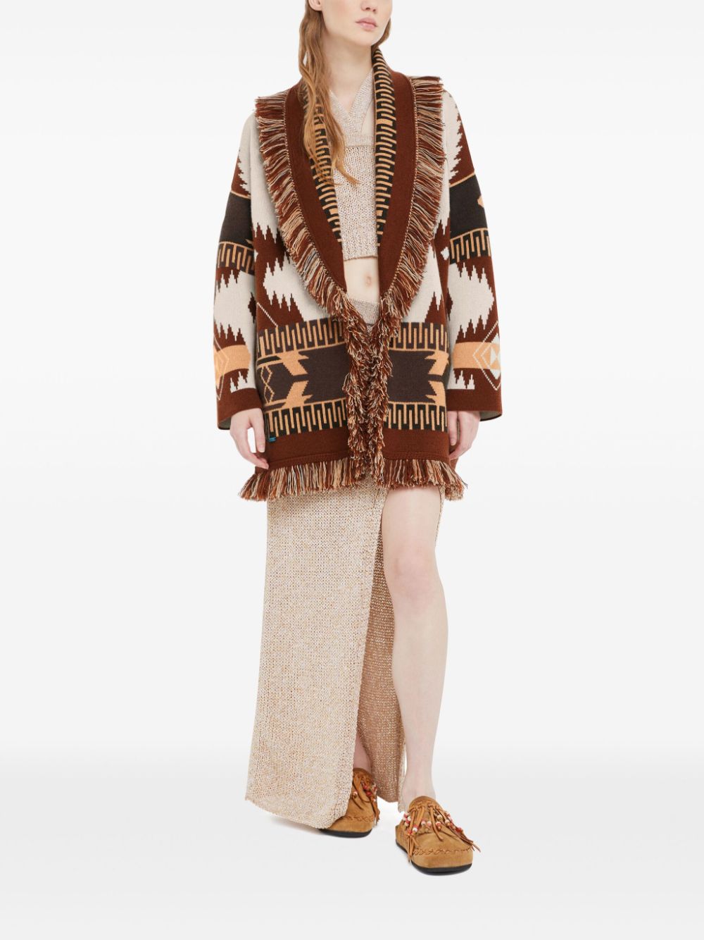 Alanui Icon Jacquard cardigan - Brown