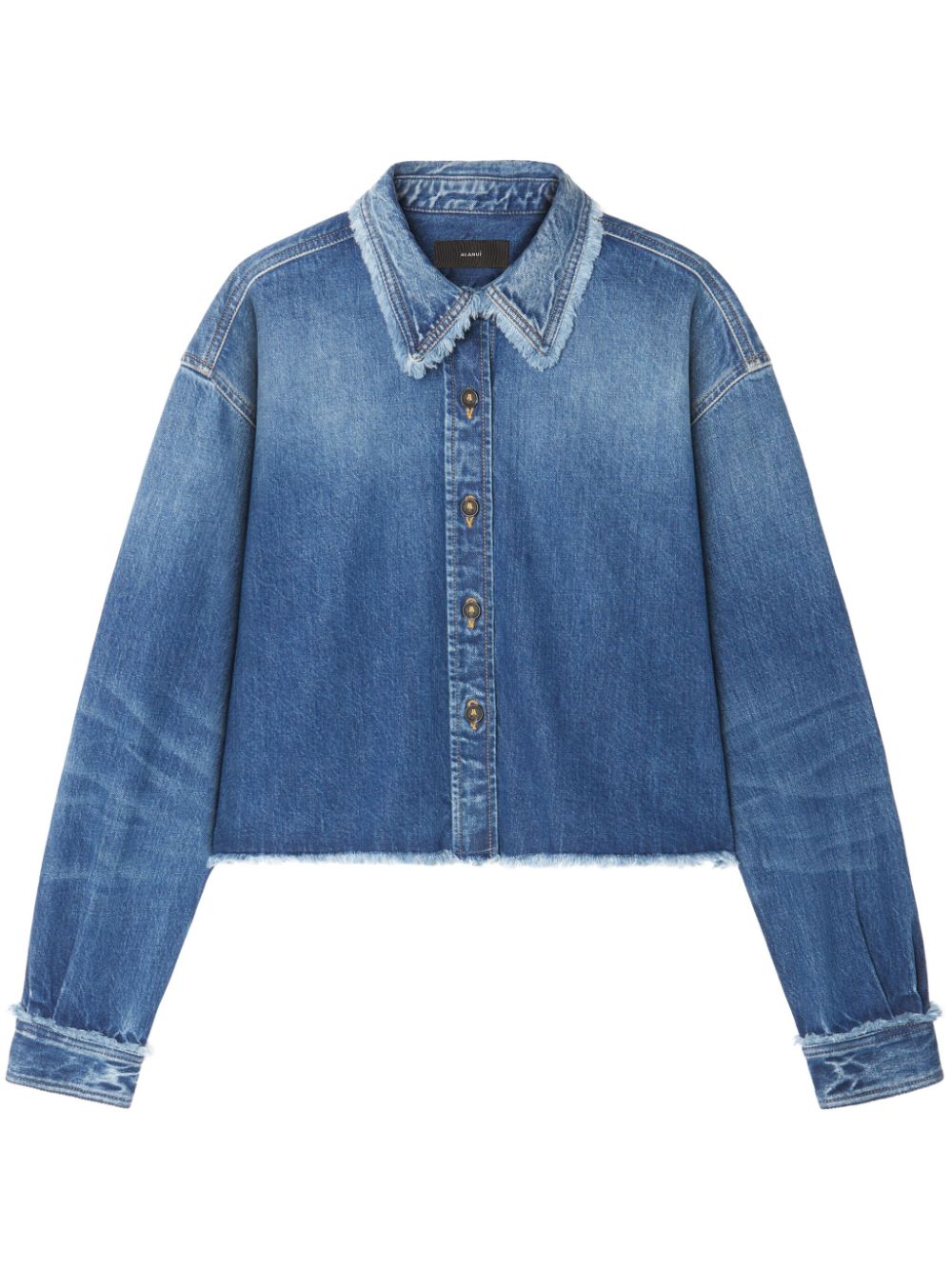 Alanui fringed cotton-denim shirt - Blue