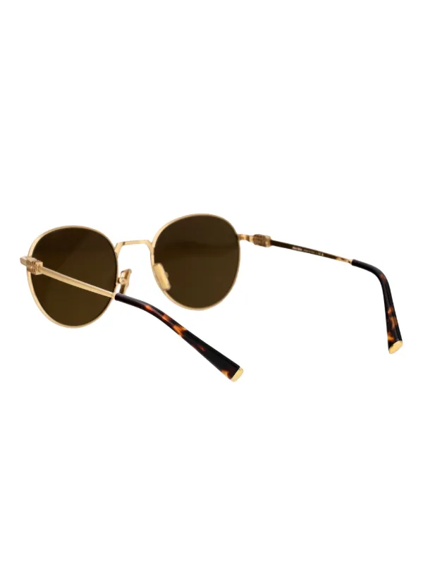 Miu Miu Round Sunglasses with Gold Frame and Black Lenses MIU MIU Round Sunglasses SMU 08R 1AB-0A7 Black Crystals Gold  main image 3