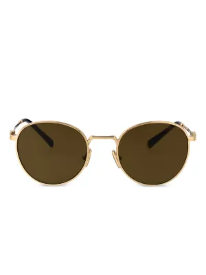 Miu Miu Eyewear ロゴ サングラス | ゴールドトーン | FARFETCH JP