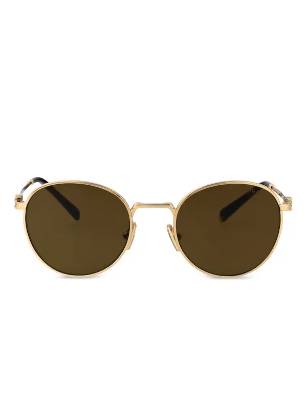 Miu Miu Eyewear Óculos De Sol Com Logo | Dourado | FARFETCH BR