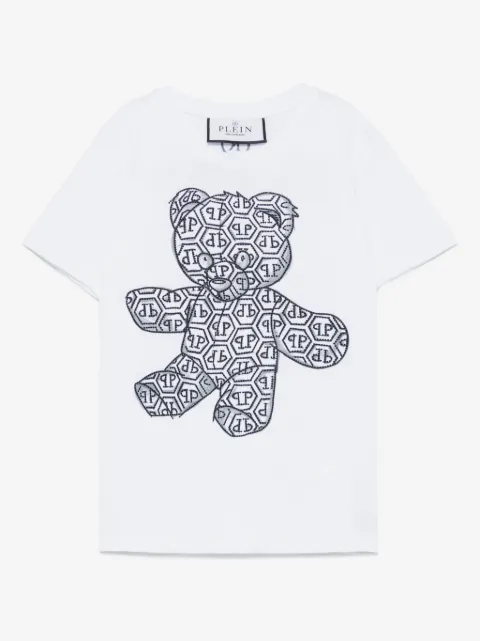 Philipp Plein Junior teddy bear-embellished T-shirt