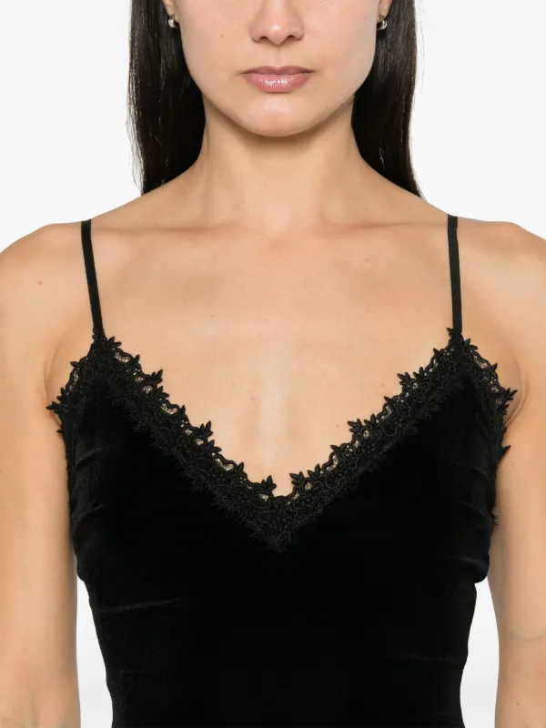 NISSA Velvet Midi Dress | Black | FARFETCH