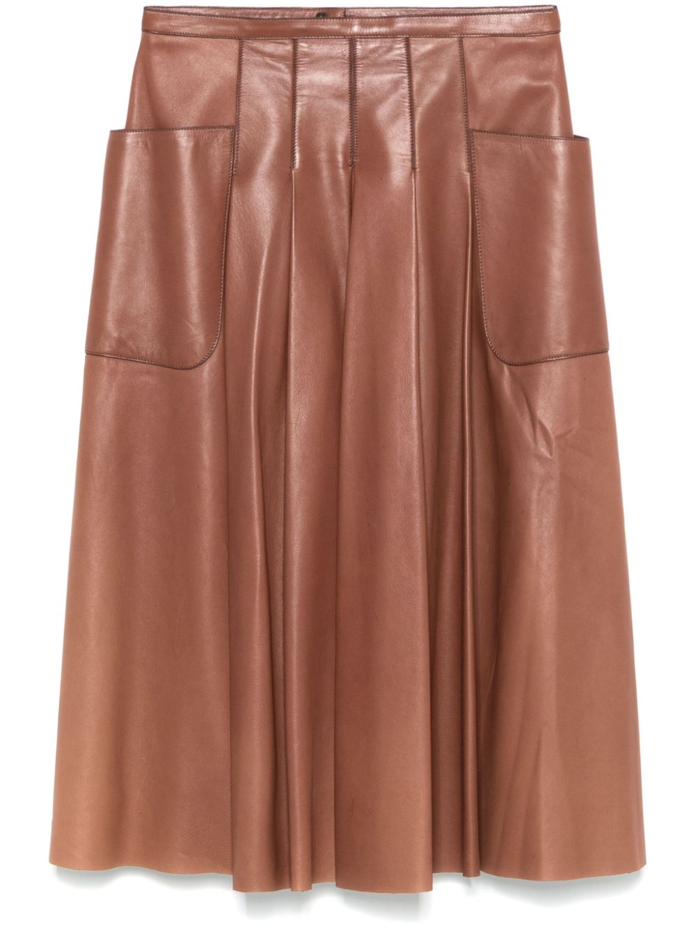 2000s leather midi skirt