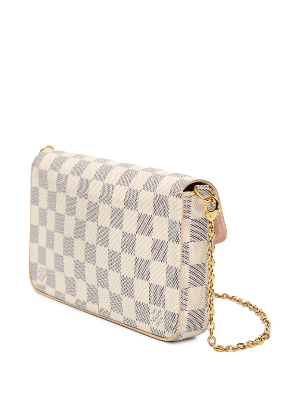 Pre-owned Louis Vuitton 2018 Damier Azur Pochette Felicie Crossbody Bag In White