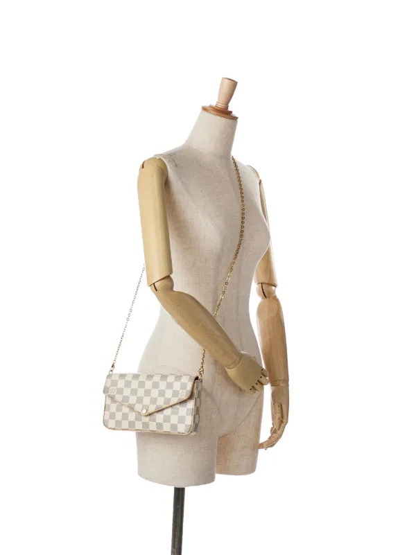 Louis Vuitton Pre Owned 2018 Damier Azur Pochette Felicie Crossbody Bag White FARFETCH AO