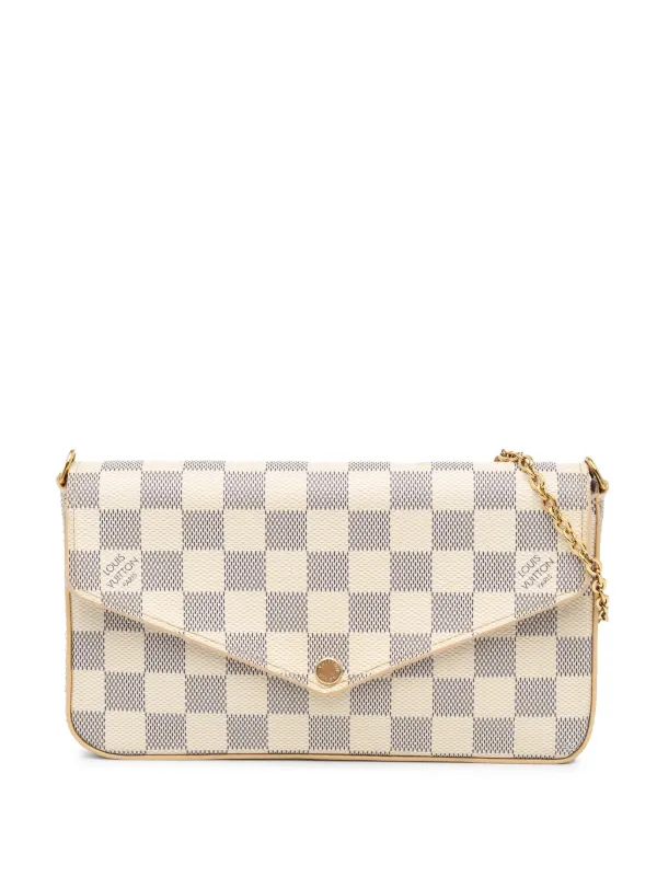 Louis Vuitton Pre Owned 2018 Damier Azur Pochette Felicie Crossbody Bag White FARFETCH SG