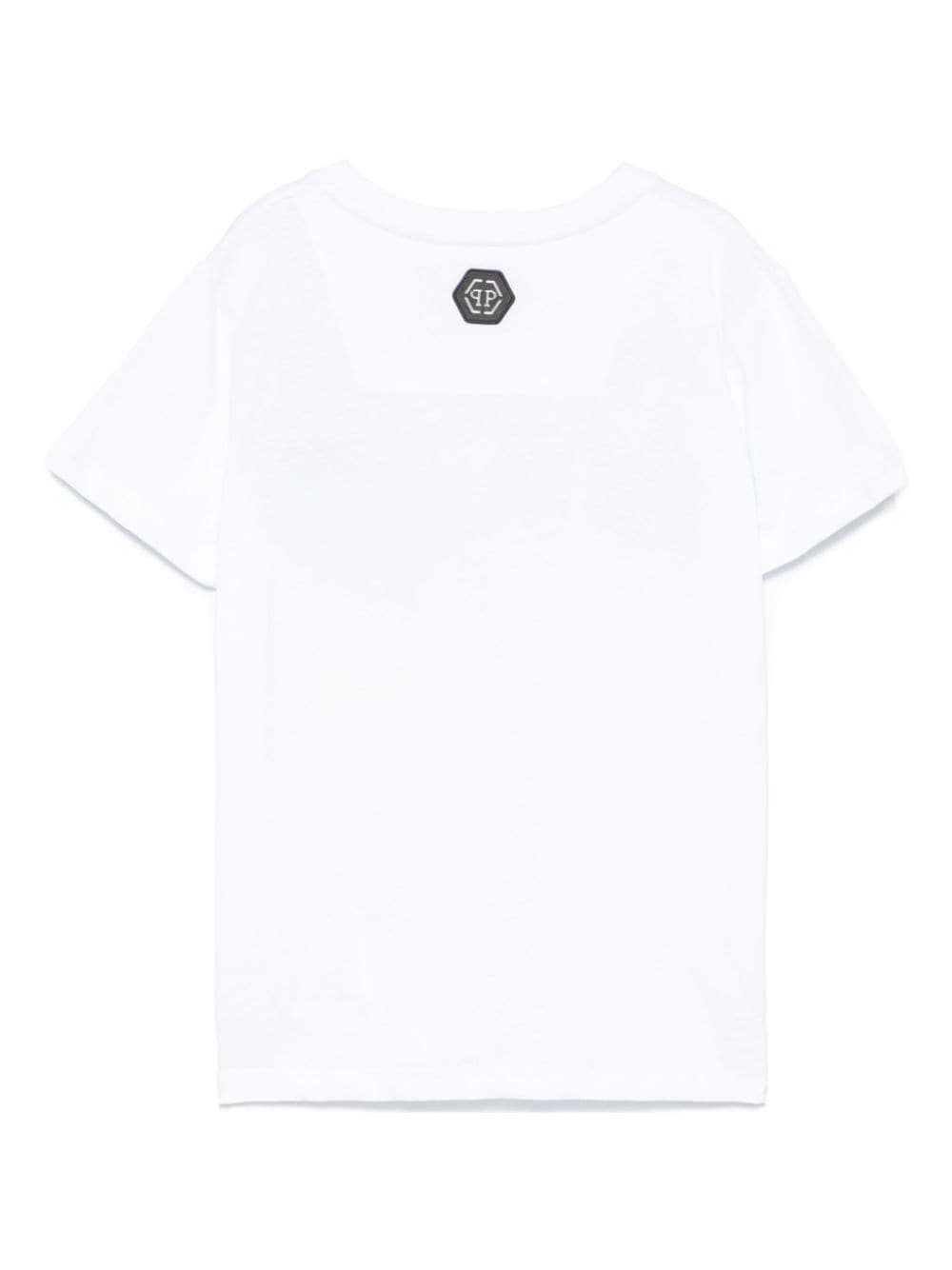 Philipp Plein Junior T-shirt met logoprint - Wit