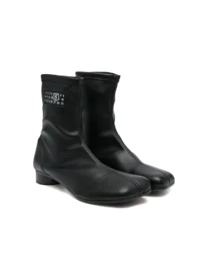MM6 Maison Margiela Kids スクエアトゥ ブーツ | ブラック | FARFETCH JP