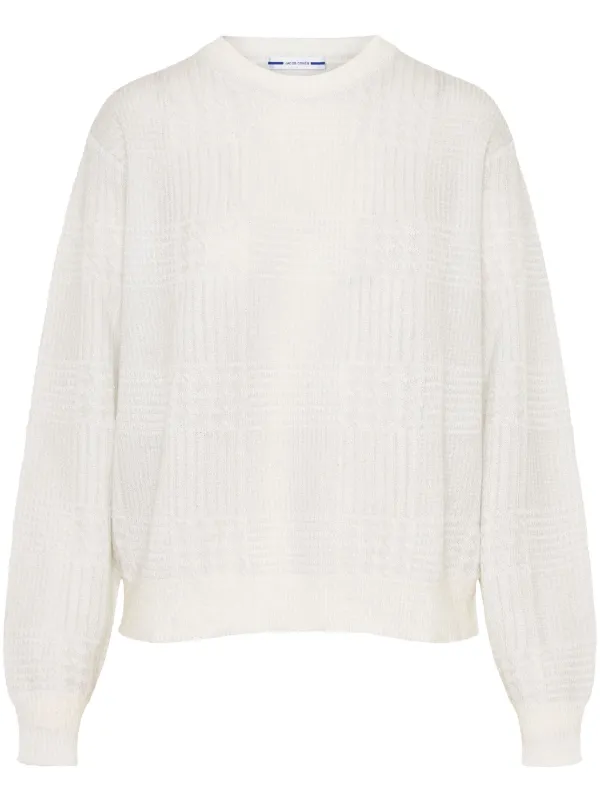 Jacob Cohën Houndstooth Jumper in White