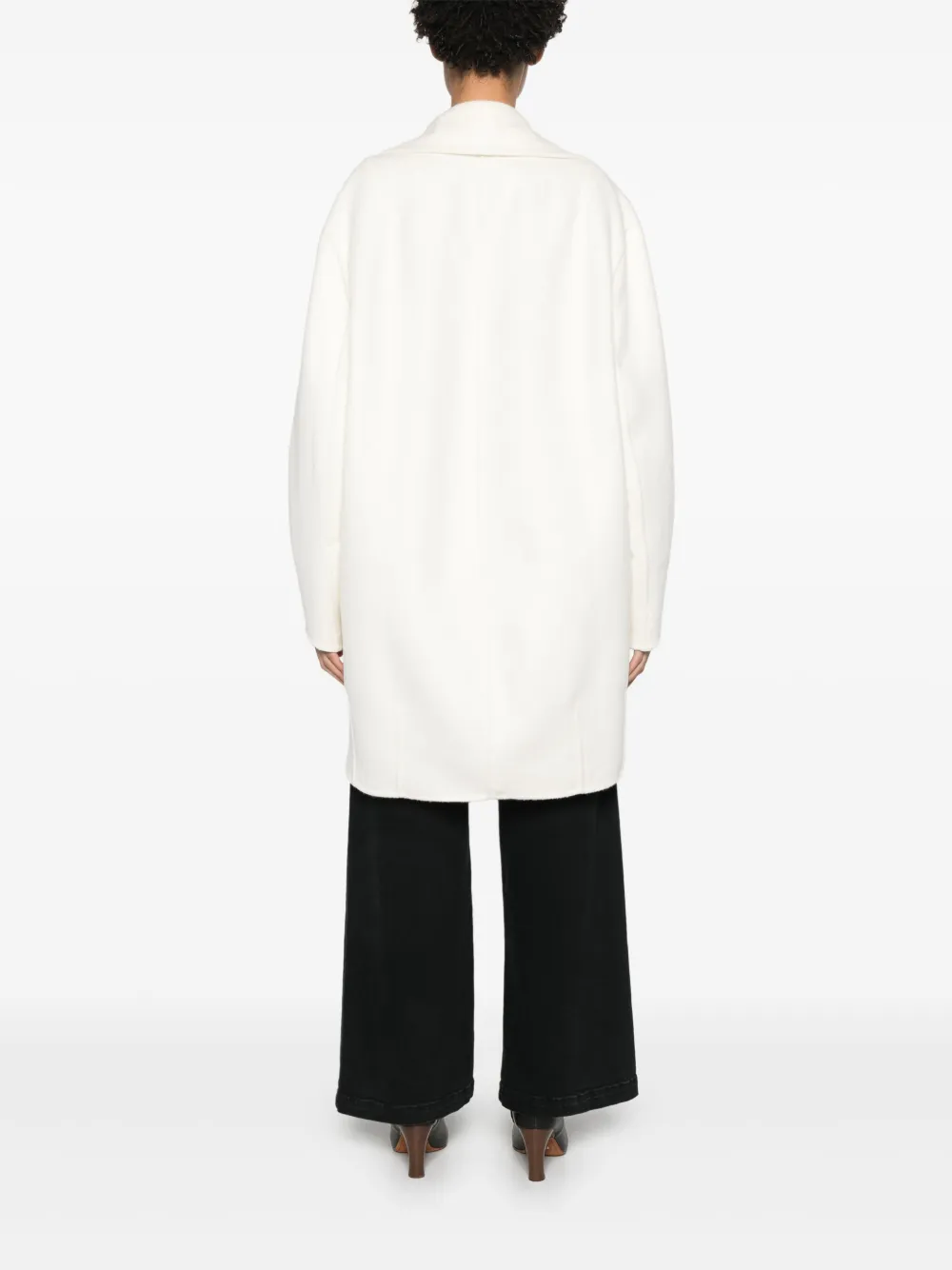 Ermanno Scervino Collared Coat In White