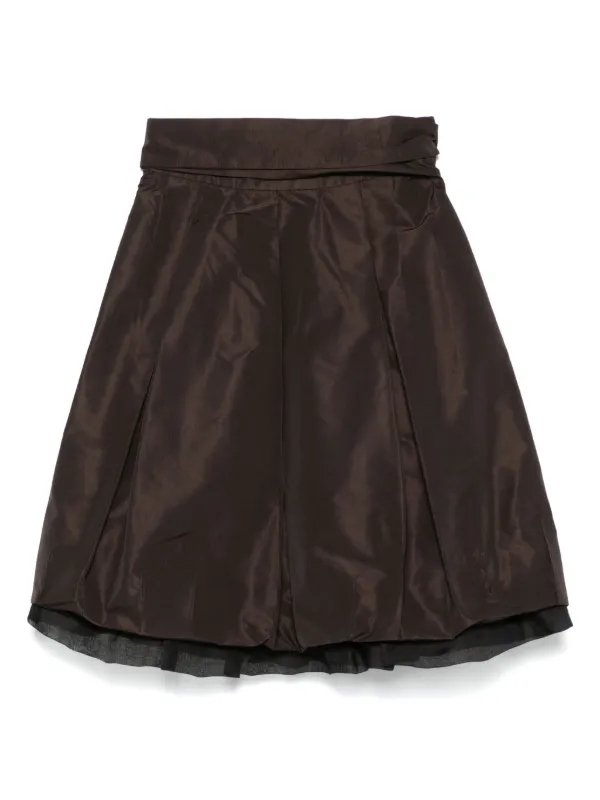 Miu Miu Pre owned 2000s Pleated Mini Skirt Brown